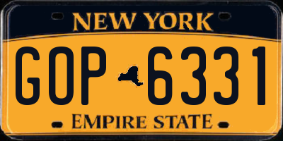 NY license plate GOP6331