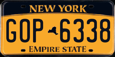 NY license plate GOP6338