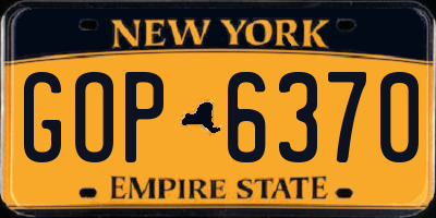 NY license plate GOP6370