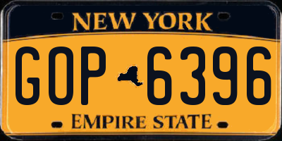 NY license plate GOP6396