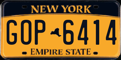 NY license plate GOP6414