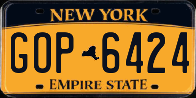 NY license plate GOP6424