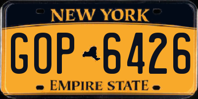 NY license plate GOP6426