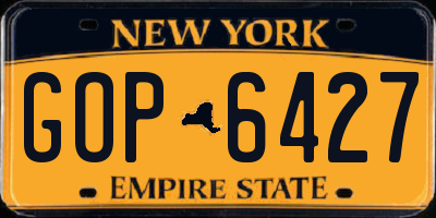 NY license plate GOP6427