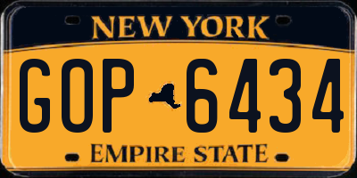 NY license plate GOP6434