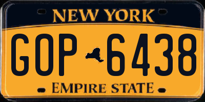 NY license plate GOP6438