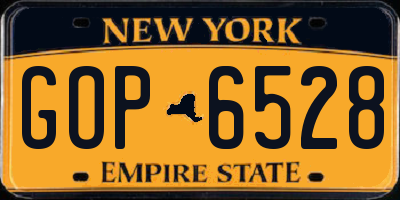 NY license plate GOP6528