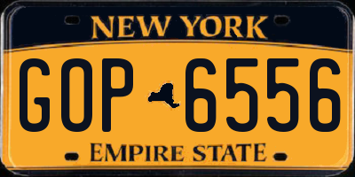 NY license plate GOP6556