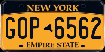 NY license plate GOP6562