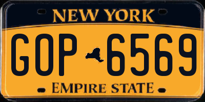 NY license plate GOP6569