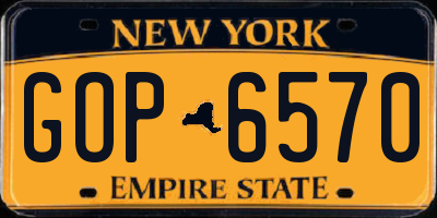 NY license plate GOP6570