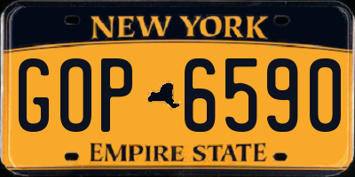 NY license plate GOP6590