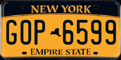 NY license plate GOP6599