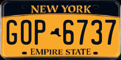 NY license plate GOP6737