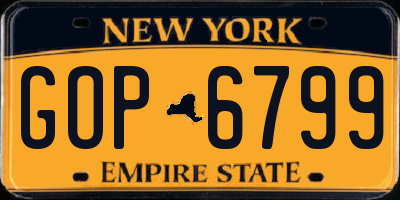 NY license plate GOP6799