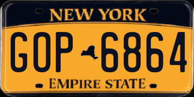 NY license plate GOP6864