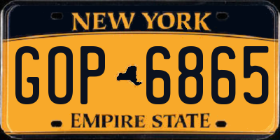 NY license plate GOP6865