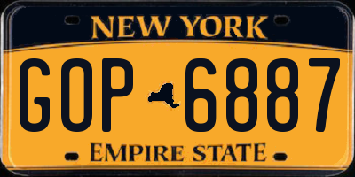 NY license plate GOP6887