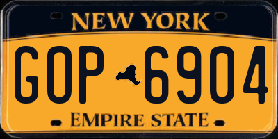 NY license plate GOP6904