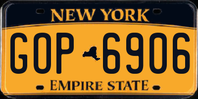 NY license plate GOP6906