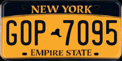 NY license plate GOP7095