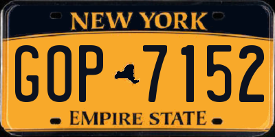 NY license plate GOP7152