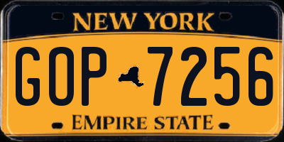 NY license plate GOP7256