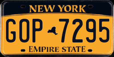 NY license plate GOP7295