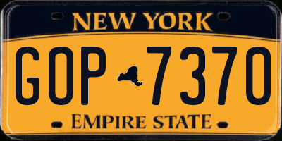 NY license plate GOP7370