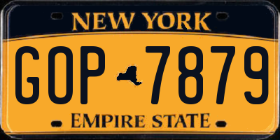 NY license plate GOP7879