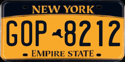 NY license plate GOP8212
