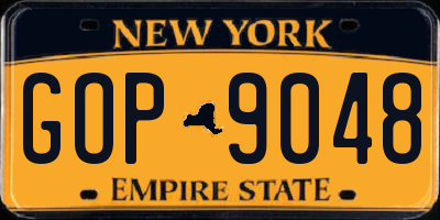 NY license plate GOP9048