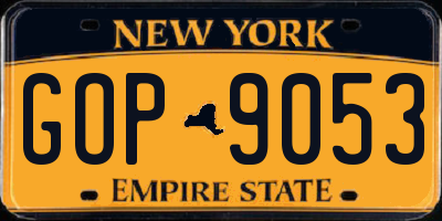 NY license plate GOP9053