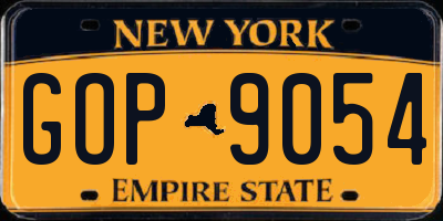 NY license plate GOP9054