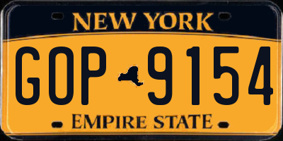 NY license plate GOP9154