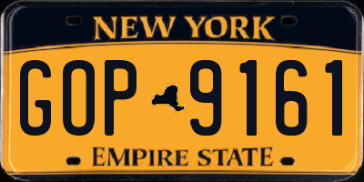 NY license plate GOP9161
