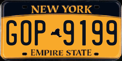 NY license plate GOP9199