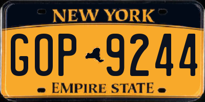 NY license plate GOP9244