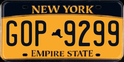 NY license plate GOP9299