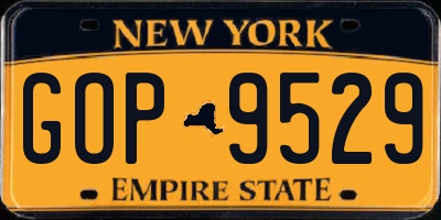 NY license plate GOP9529
