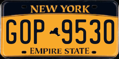 NY license plate GOP9530