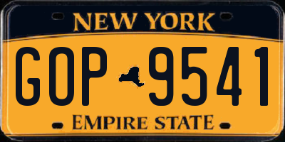 NY license plate GOP9541