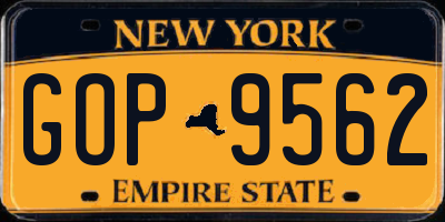 NY license plate GOP9562