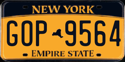 NY license plate GOP9564