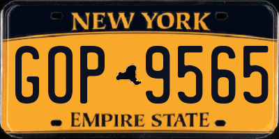 NY license plate GOP9565