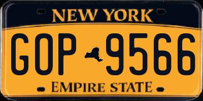 NY license plate GOP9566