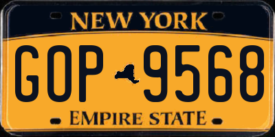 NY license plate GOP9568