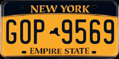 NY license plate GOP9569