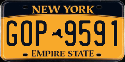 NY license plate GOP9591