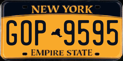 NY license plate GOP9595